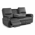 Loveseat Recliner Sofa with Console, Electric Reclining Couch with Flip Middle Backrest, Cup Holder & USB Type C, Skin- Friendly Recliner Sofa for Living Room, Home Theater Seat (Dark Gray)
