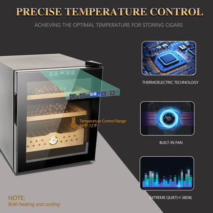 50L Electric Humidor, 300 Count Capacity Cigar Humidor Humidifier with Constant Temperature Controller