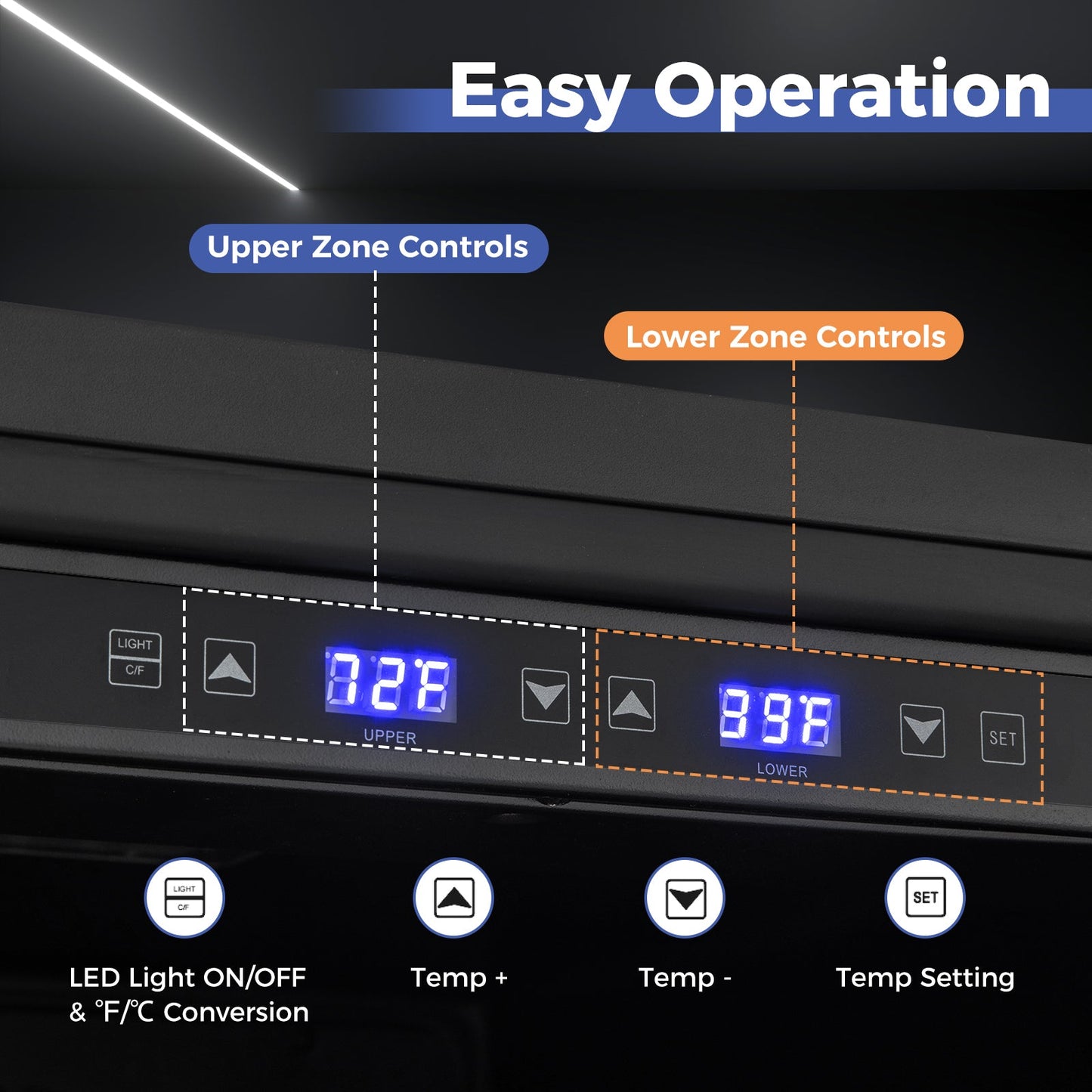 24 Inch Wine and Beverage Refrigerator with Independent Temperature Control-Sliver