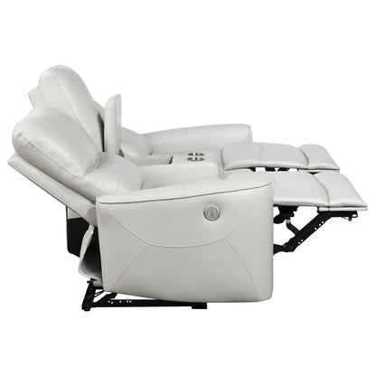 Greenfield Upholstered Power Reclining Loveseat Dove Grey