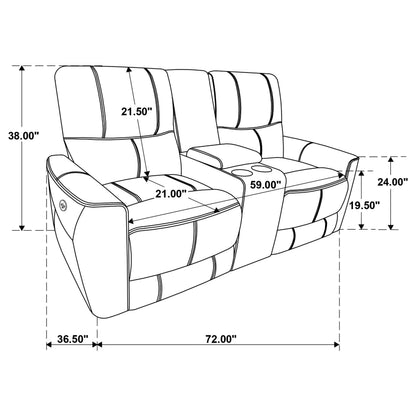 Greenfield Upholstered Power Reclining Loveseat Dove Grey
