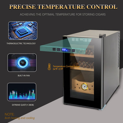 25L Electric Humidor, 150 Count Capacity Cigar Humidor Humidifier with Constant Temperature Controller, Cigar Humidor Box