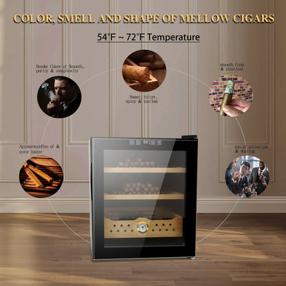 50L Electric Humidor, 300 Count Capacity Cigar Humidor Humidifier with Constant Temperature Controller