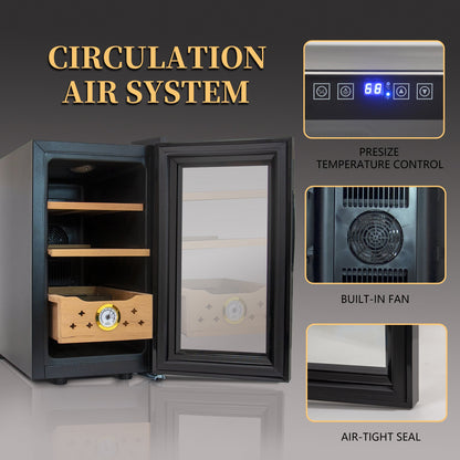 25L Electric Humidor, 150 Count Capacity Cigar Humidor Humidifier with Constant Temperature Controller, Cigar Humidor Box