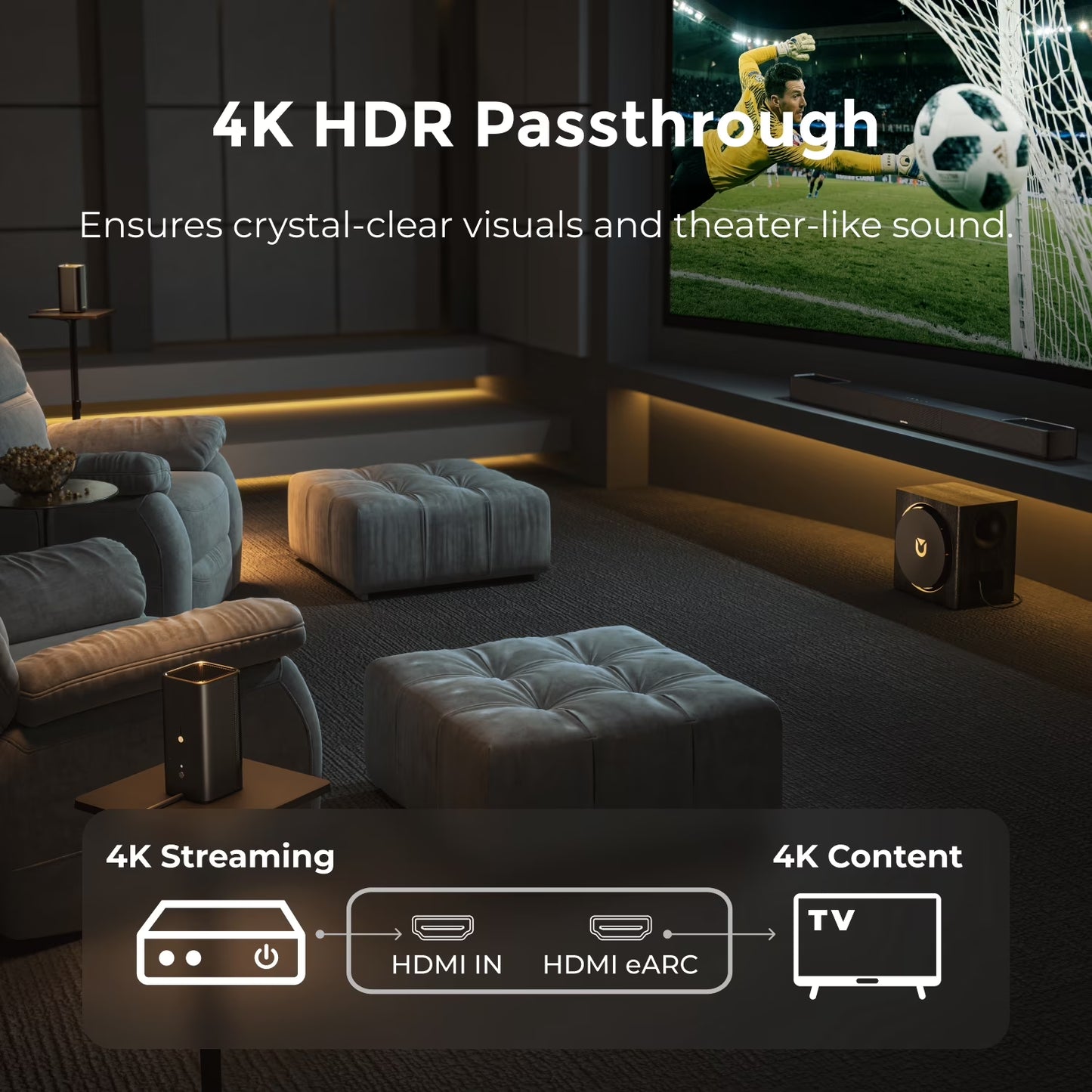 7.1.4Ch Sound Bar with Dolby Atmos, Surround Sound System for TV with 2 Surround Speakers, Sound Bar for Smart TV, Soundbar with Subwoofer for Home Theater, BT 5.4, HDMI Earc, Skywave Series